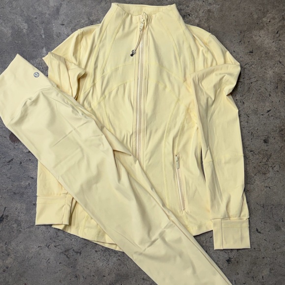 lululemon athletica Pants - Lululemon Define Jacket and Leggings Set Buttercream (Sz 6)